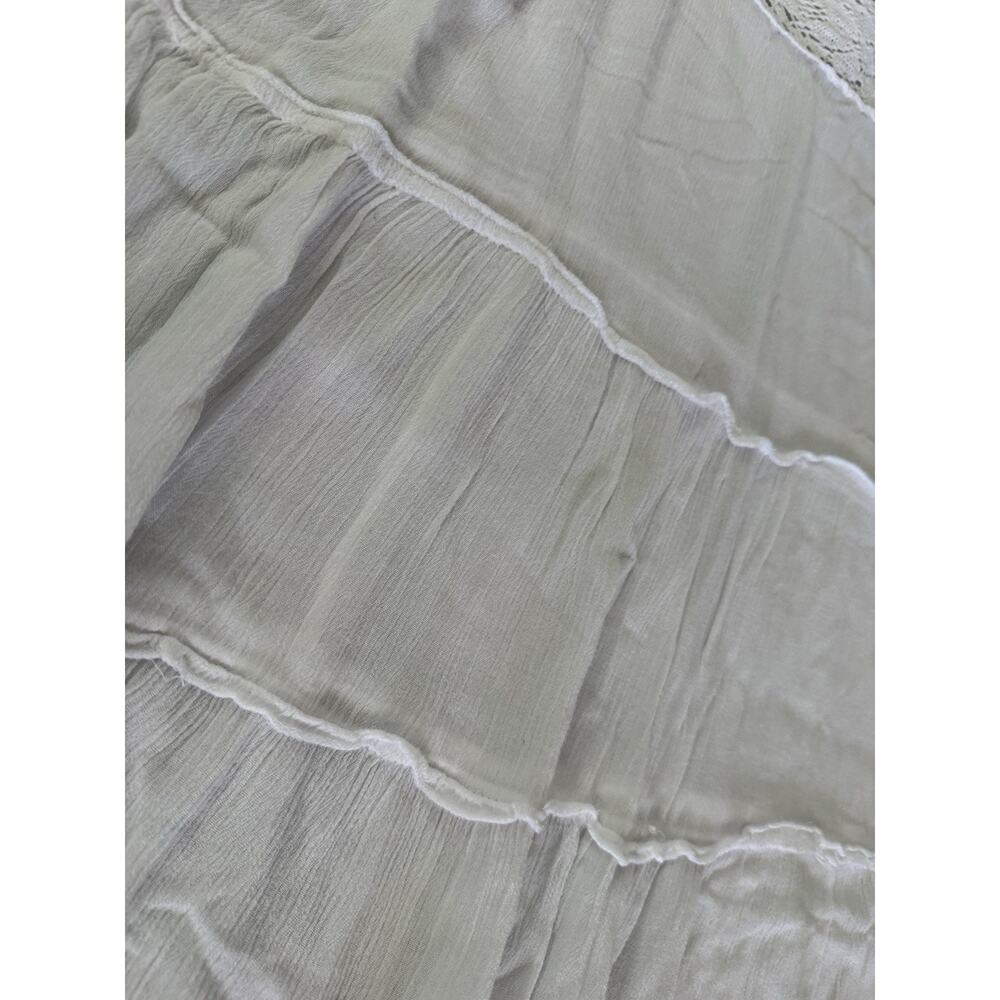 Raviva Women’s Size Large White Maxi Rayon/Cotton Tiered Cottagecore Dress Boho - Picture 5 of 8